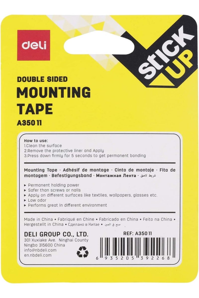Deli Mounting Double Sided Tape, 1.5 Meter Length X 25 Mm Width - Image 3