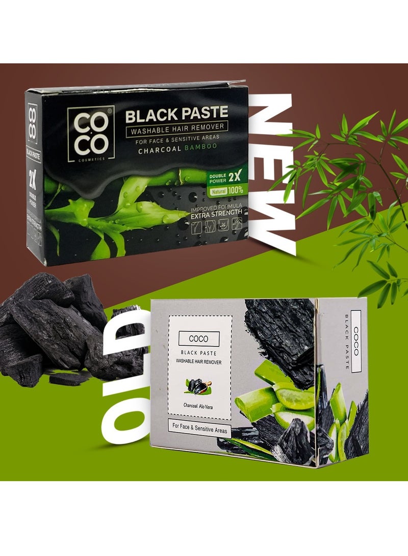 Coco White Paste Washable Hair Remover Charcoal Bamboo - 100g - Image 5
