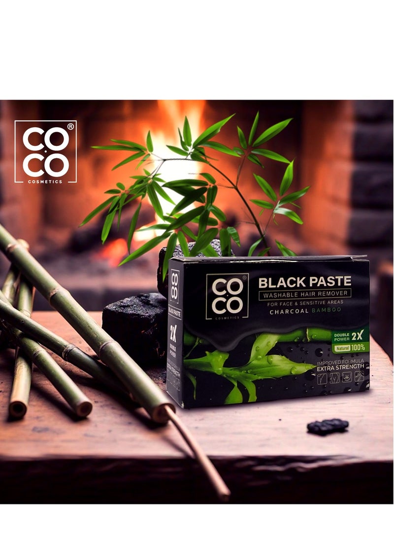 Coco White Paste Washable Hair Remover Charcoal Bamboo - 100g - Image 2