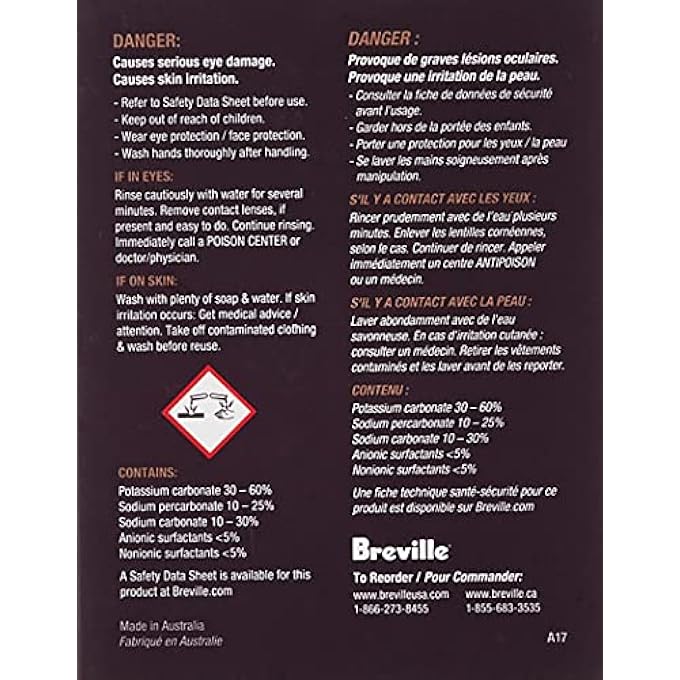 بريفيل منظف ​​الشاي العضوي Btm100 Revive لماكينة صنع الشاي Btm800Xl، أبيض - Image 3