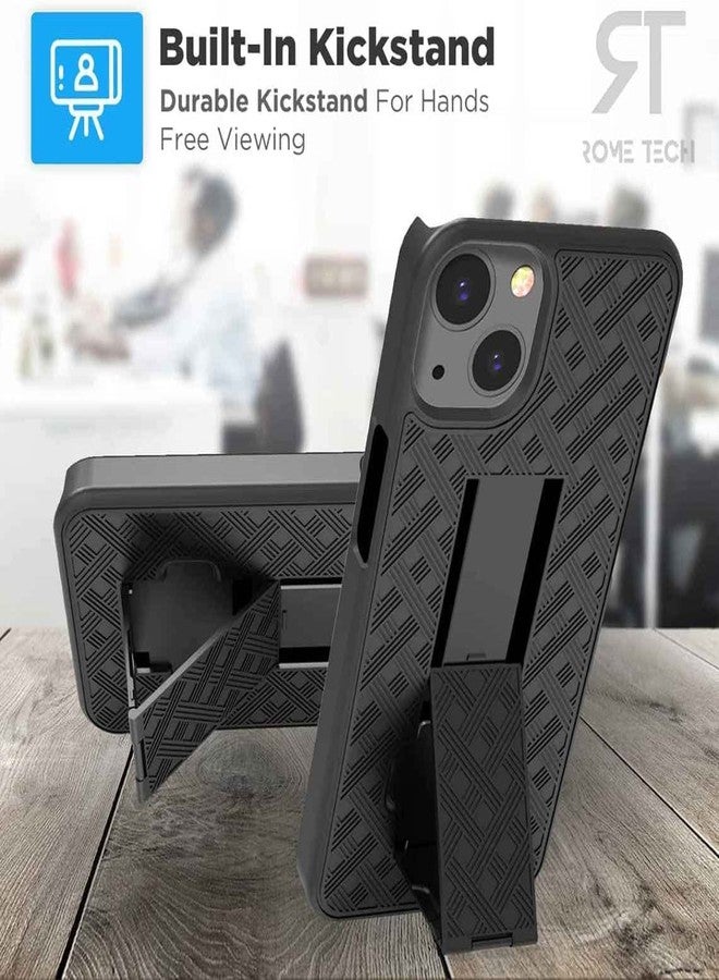 ROME TECH Designed for iPhone 14 Case with Belt Clip Holster - Kickstand Cover Phone Case - Dark Grey - Image 5