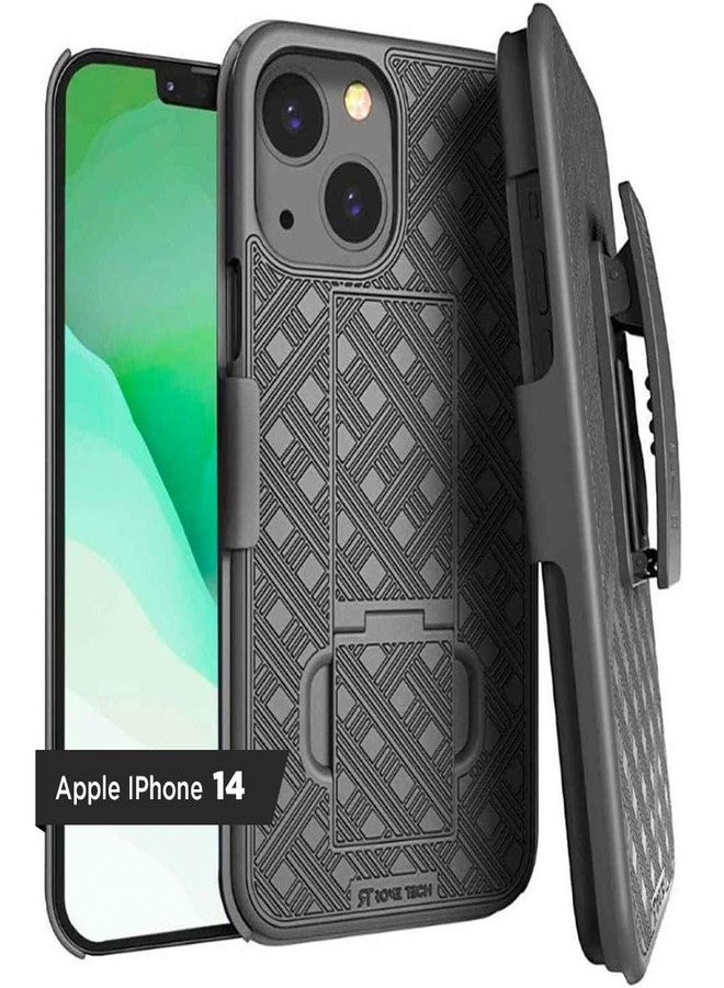 ROME TECH Designed for iPhone 14 Case with Belt Clip Holster - Kickstand Cover Phone Case - Dark Grey - Image 1