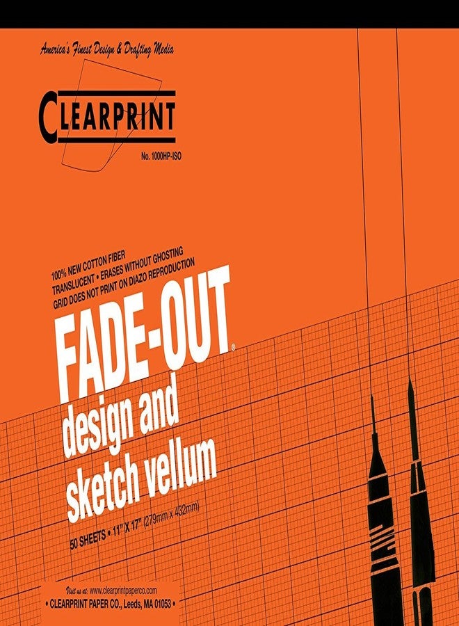 Clearprint Fade-Out Design and Sketch Vellum - Isometric 11 in. x 17 in.