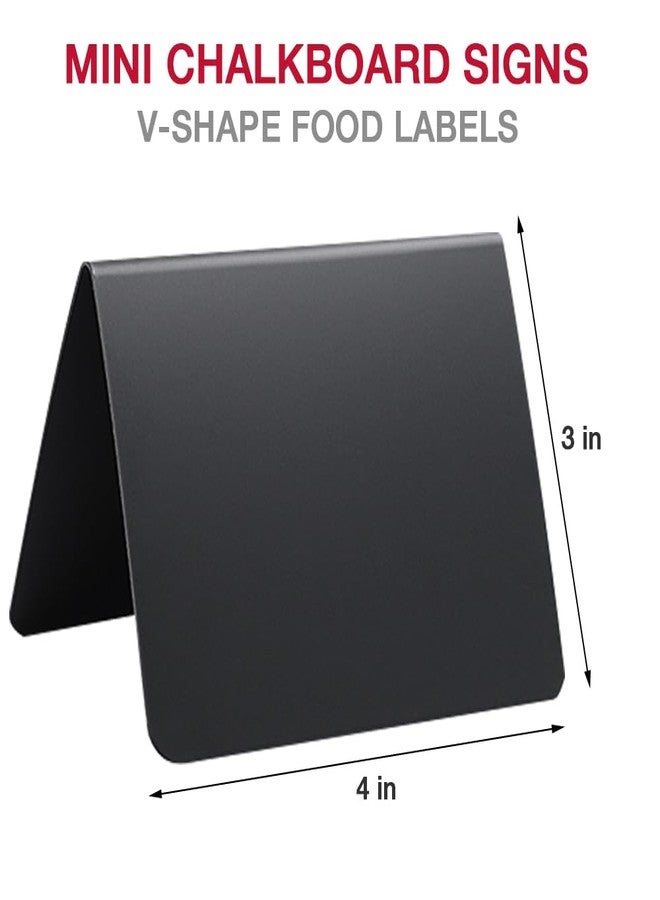 Goalfly 30 Pack Food Labels for Party Buffet, 4x3 Inches Mini Chalk Board Signs, Reusable Food Labels, Buffet Display, Name Tag - Image 2