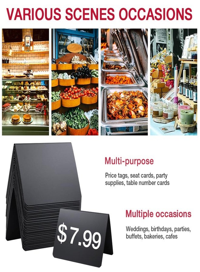 Goalfly 30 Pack Food Labels for Party Buffet, 4x3 Inches Mini Chalk Board Signs, Reusable Food Labels, Buffet Display, Name Tag - Image 5