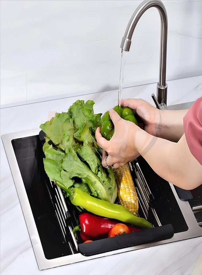 KWER Expandable Dish Drying Rack Steel Dish Drainer Basket for Kitchen Utensils Basket Drainer,Stainless Steel, 2298 x 27.94 x 116 Centimeters - Image 4