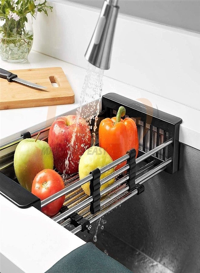 KWER Expandable Dish Drying Rack Steel Dish Drainer Basket for Kitchen Utensils Basket Drainer,Stainless Steel, 2298 x 27.94 x 116 Centimeters - Image 2
