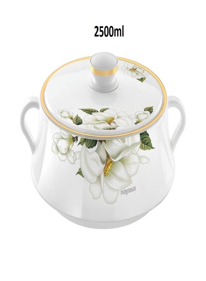 Nayasa Plastic & Stainless Steel Lorenzo Casserole(2500ml,White) - Image 2