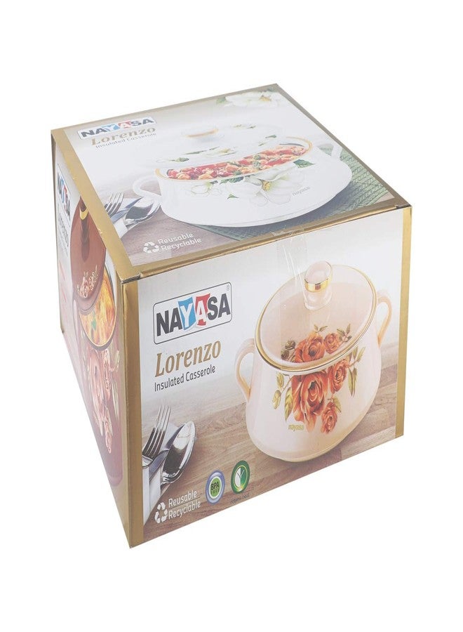 Nayasa Plastic & Stainless Steel Lorenzo Casserole(2500ml,White) - Image 3