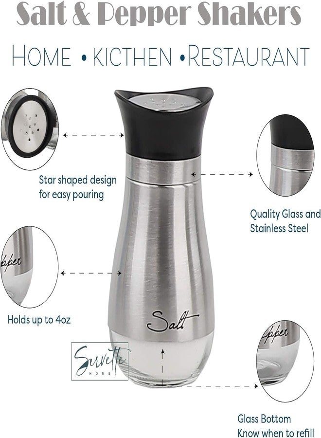 TTRCB Salt & Pepper Shakers Set | Salt & Pepper Dispenser | Moisture-Proof Seasoning Shakers Set | Perfect Pour Holes for Kitchen Dining Table Restaurant (Pack of 1) - Image 2