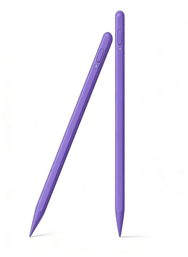 SuitMeeUp Stylus Pen for iPad 11th/10th 2018-2025,2Pack Apple Pen Palm Rejection Tilt Sensitivity Pixel Perfect for Apple iPad A16/11/10/9/8/7/6th,Pro 12.9"/11"/13" M5/M4,Air M3/M2/5/4/3,Mini A17/5/6th-Purple - Image 1