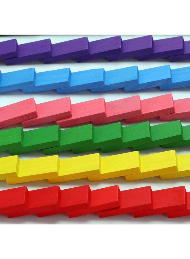 ستوريو مجموعة مكعبات الدومينو الخشبية من ستوريو، 120 قطعة، 12 لونًا، لعبة تعليمية للأطفال، لعبة سباق الدومينو - Image 3