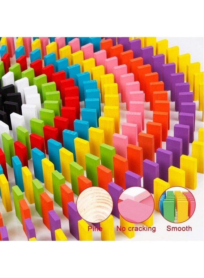 ستوريو مجموعة مكعبات الدومينو الخشبية من ستوريو، 120 قطعة، 12 لونًا، لعبة تعليمية للأطفال، لعبة سباق الدومينو - Image 2