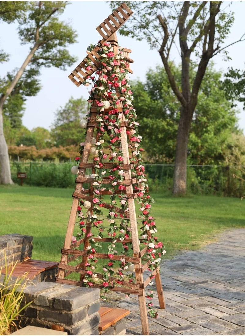 MIXDE 5 Pack 98 inch Artificial Rose Vine Flower, Garland Fake Rose Vine Hanging Rose Ivy Flower Plants Artificial,Home Hotel Office Weddin Party Garden Craft Art Decor  - Image 4