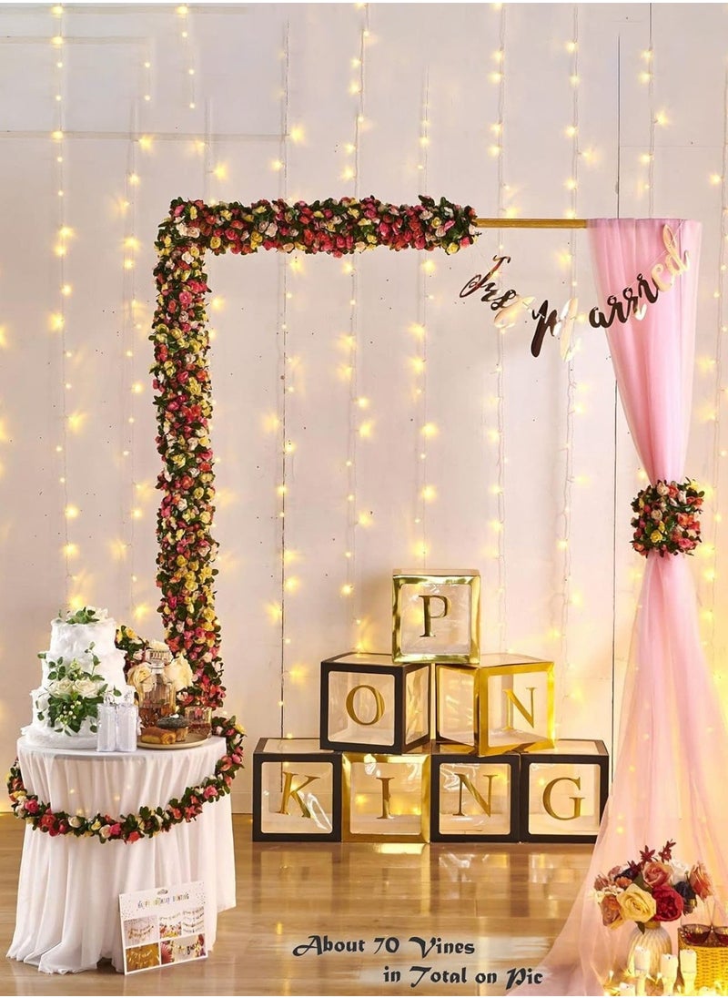 MIXDE 5 Pack 98 inch Artificial Rose Vine Flower, Garland Fake Rose Vine Hanging Rose Ivy Flower Plants Artificial,Home Hotel Office Weddin Party Garden Craft Art Decor  - Image 3