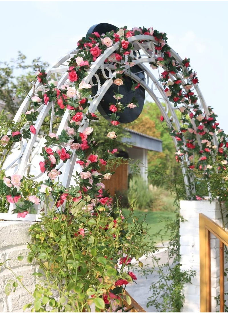 MIXDE 5 Pack 98 inch Artificial Rose Vine Flower, Garland Fake Rose Vine Hanging Rose Ivy Flower Plants Artificial,Home Hotel Office Weddin Party Garden Craft Art Decor  - Image 2
