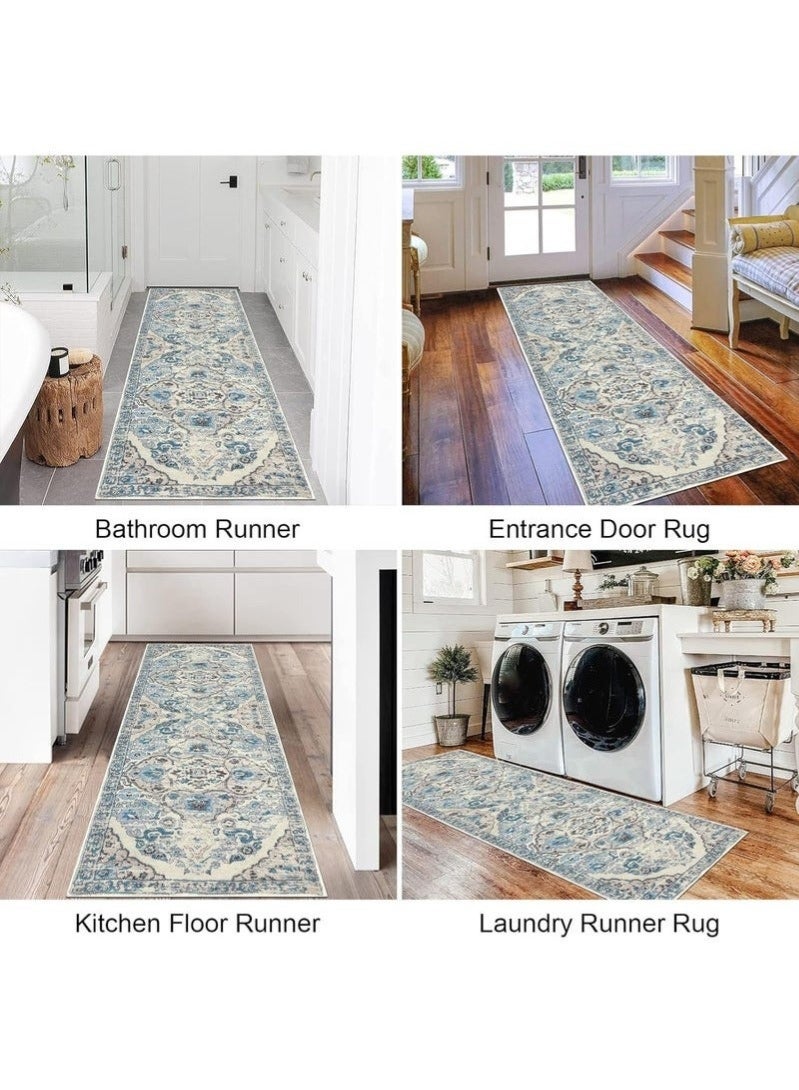 Bohemian Vintage Rug|Non-Slip Hallway & Living Room Carpet | Anti-Wear Bedside Rug with Stain-Resistant Polyester | Easy Clean Home Decor Floor Mat - Image 2