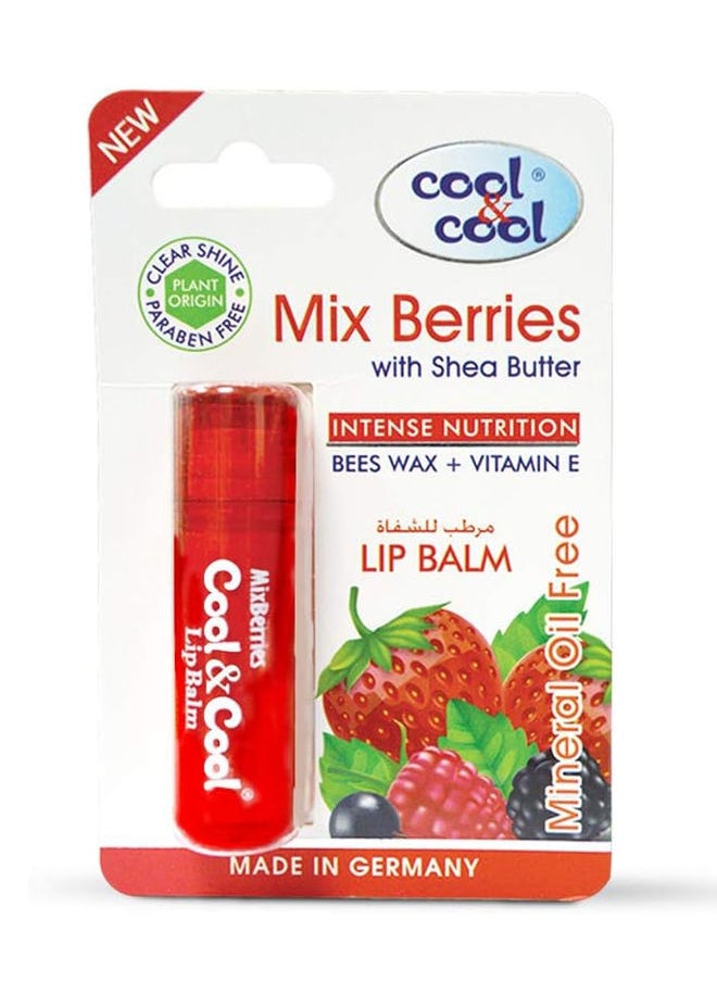 Cool & Cool - Intense Nutrition Bees Wax + Vitamin E Lip Balm - Mix Berries with Shea Butter 4.6g - Image 1