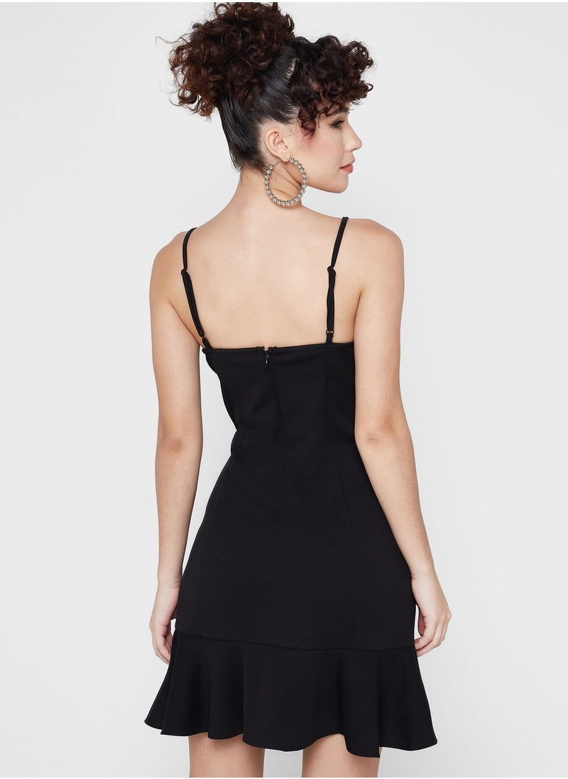 BCBGeneration Cut Out Detail Ruffle Hem Dress  - Image 2