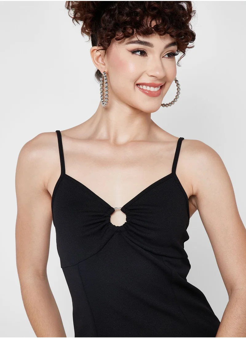 BCBGeneration Cut Out Detail Ruffle Hem Dress