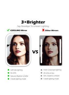 Y&D Makeup Mirror with Light and Magnifying Lighted Vanity Touch Screen Dimmable Intelligent Switch Portable Foldable Stand for Tabletop Bathroom 3 Color  - Image 2