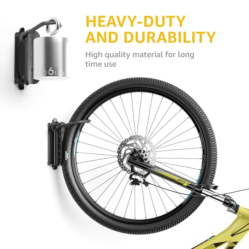 monTEK Swivel Bike Wall Mount – Garage Bike Hanger & Space-Saving Vertical Bike Rack for Garage & Apartment, Sturdy Bike Storage Hook Holds up to 66 lbs, Easy Installation & Scratch-Proof Design - Image 3