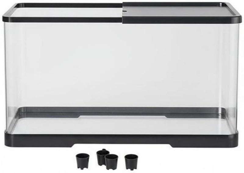 Transparent Reptile Habitat Easy Clean Arachnid Habitat Box Acrylic Arachnid Enclosure for Amphibian Keepers, Black, M - Image 1