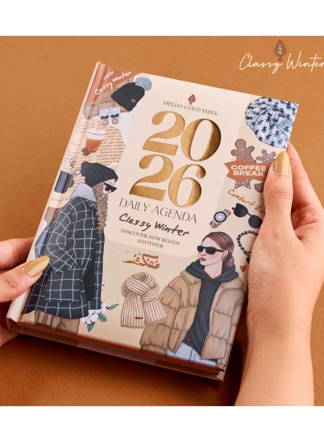 -Mofakera Classy Winter Daily gift Calendar Agenda 2026 - A5 - Image 1