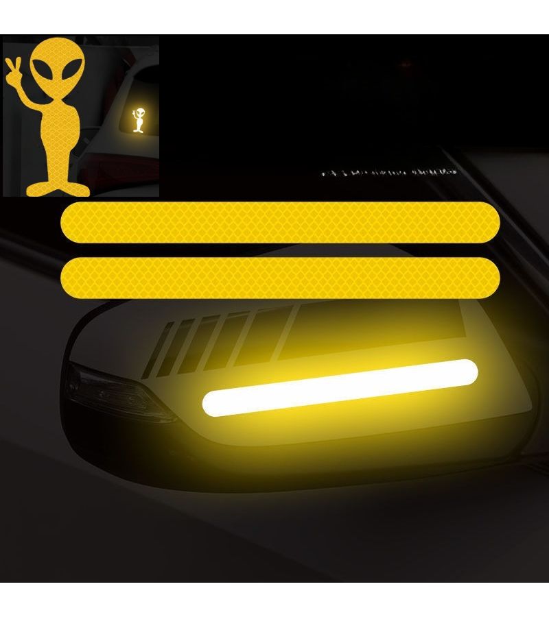 Blue Car Reflective Stickers 7pc Set for Mirrors Rear Vehicle Bicycle Motorcycle Safety Warning - Image 5