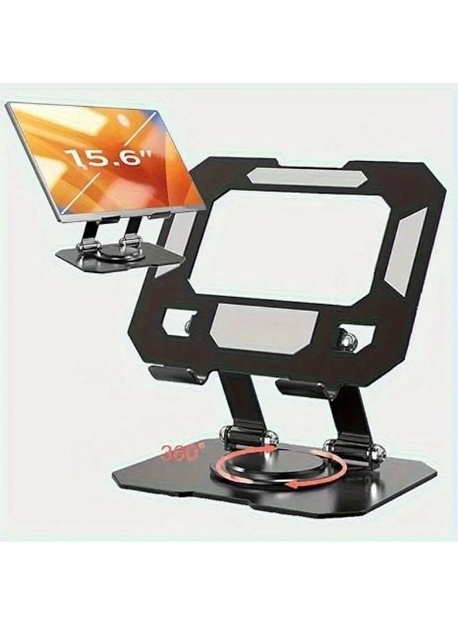 Black 360 Degrees Rotating Foldable Metal Stand Adjustable Tablet Phone Holder - Image 4