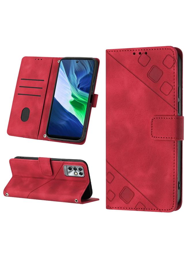Zaboon Case For Infinix Note 11i / Note 10 Skin-feel Embossed Leather Phone Case - Image 1