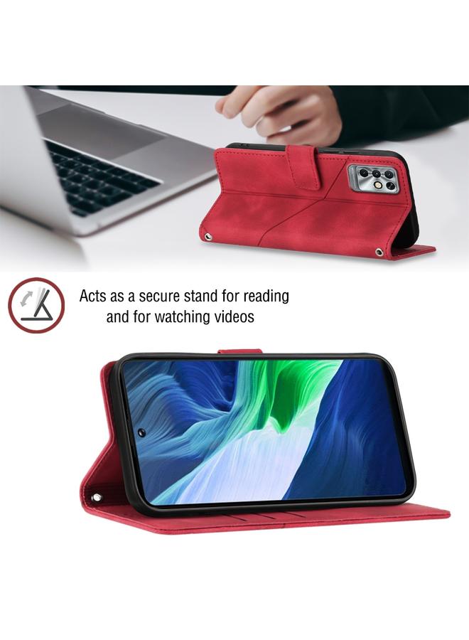 Zaboon Case For Infinix Note 11i / Note 10 Skin-feel Embossed Leather Phone Case - Image 5