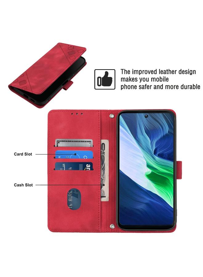 Zaboon Case For Infinix Note 11i / Note 10 Skin-feel Embossed Leather Phone Case - Image 4