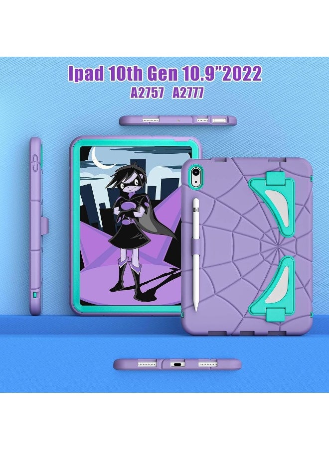 ماركة غير محددة - حافظة لجهاز iPad الجيل العاشر (2022) مقاس 10.9 إنش حافظة واقية للأطفال مع حامل قلم وحافظة مع قاعدة، حافظة مقاومة للصدمات - Image 1