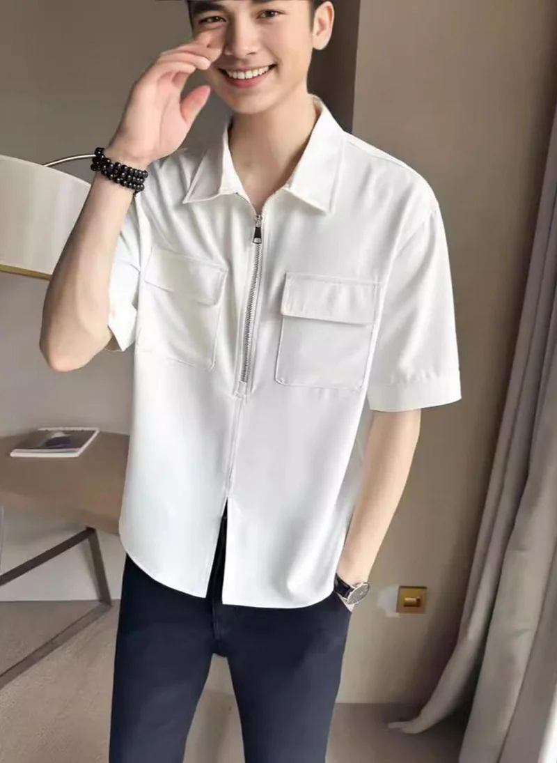 يونيكي White Solid Relaxed Fit Shirt