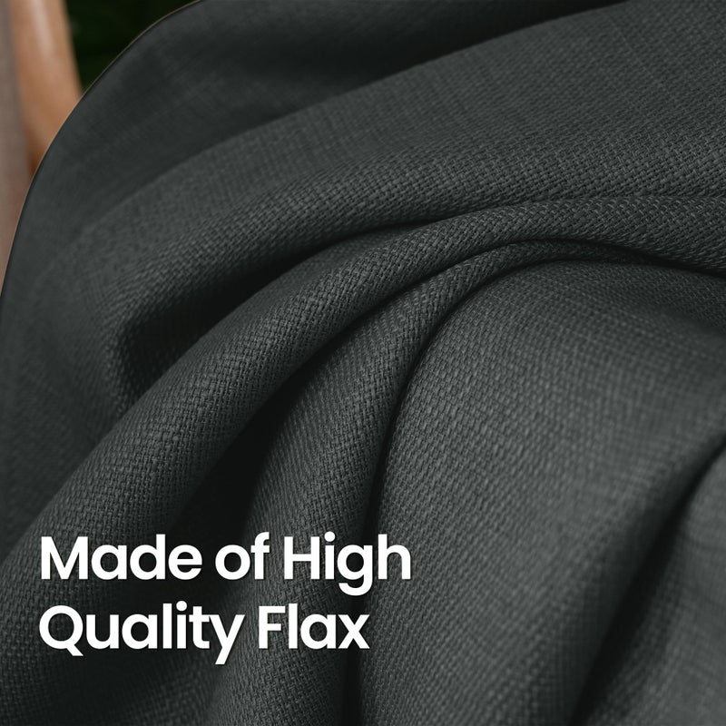 BGment الستائر القصيرة القصيرة لغرفة نوم 45 بوصة بطول الستائر الكتان الفوقية لنافذة صغيرة الحجم غير مشي - Image 4