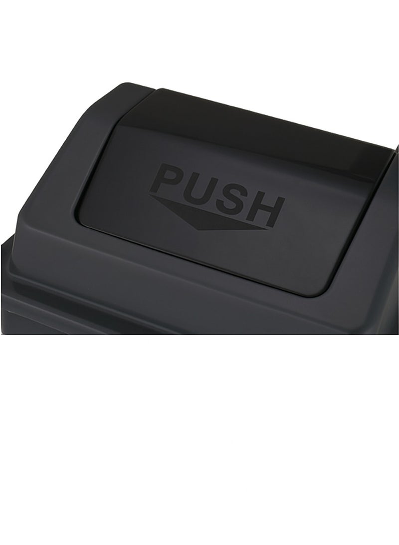 ماركولو سلة نفايات 20 لتر بغطاء دفع – رمادي | حاوية قمامة بلاستيكية متينة ومقاومة للأشعة فوق البنفسجية للاستخدام المنزلي والمكتبي - Image 2