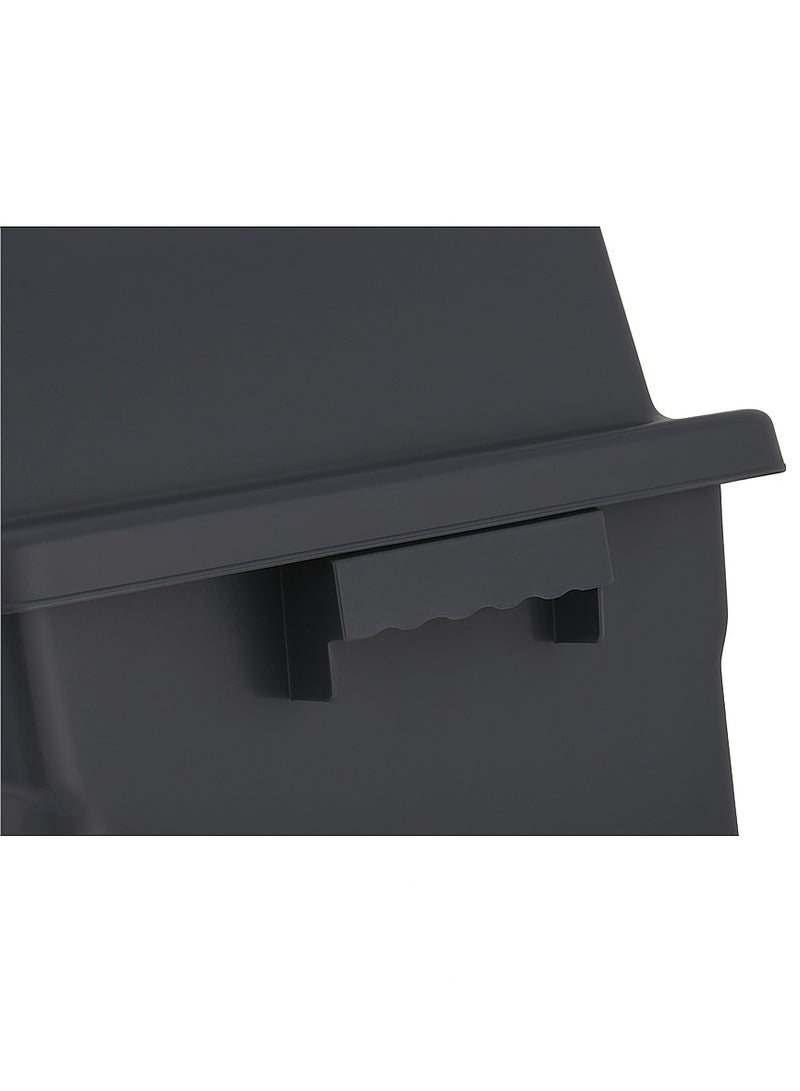 ماركولو سلة نفايات 20 لتر بغطاء دفع – رمادي | حاوية قمامة بلاستيكية متينة ومقاومة للأشعة فوق البنفسجية للاستخدام المنزلي والمكتبي - Image 3