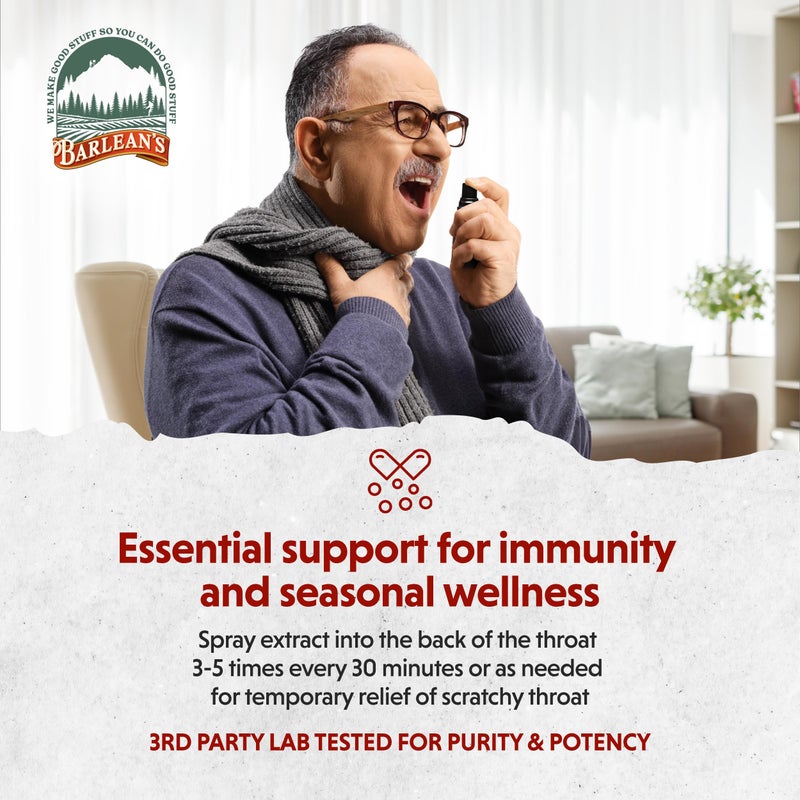 Barlean's Olive Leaf Complex Throat Spray, Immune Support Supplement with Peppermint, Lemon, and Sage for Itchy Throat Relief, Liquid Blended Extract, 1.5 oz - Image 4