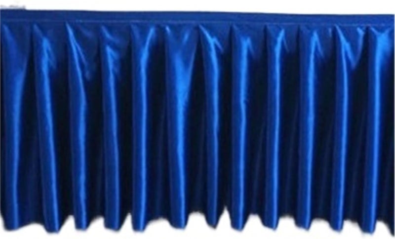 Table Skirt Polyester Pleated Table Skirt Ruffle Tablecloth For Wedding Birthday Party Bridal Shower Banquet Table Decorations(Deep Blue,H30cm x L300cm) - Image 1