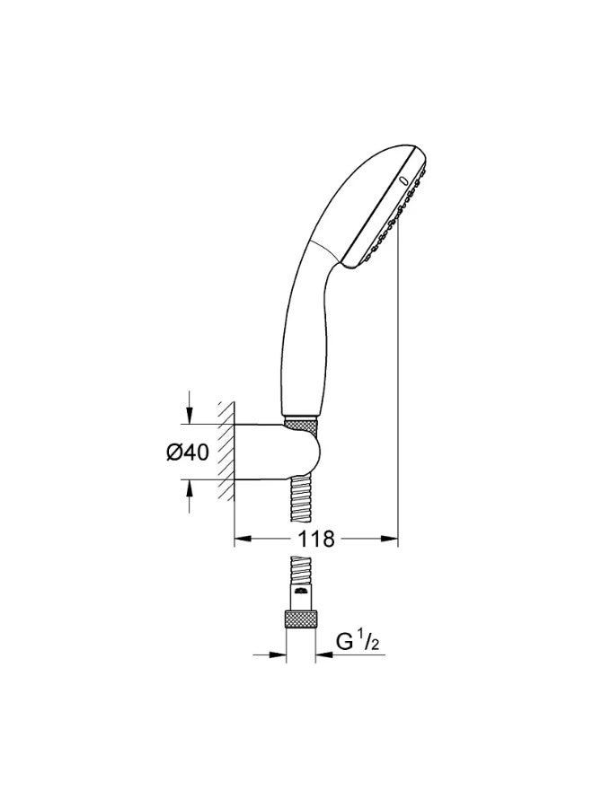 GROHE 27803 | TEMPESTA 110 WALL HOLDER SET 2 SPRAYS | (RAIN,JET) - Image 3