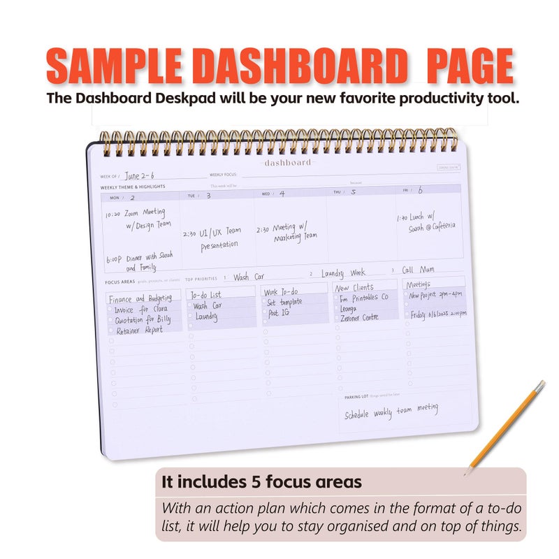 ZERONE CENTRE Weekday To Do List Notepad - 5-Day Undated Weekly Schedule Plan Your Daily Tasks, Goals, Events, Appointments, Shopping - Multi Project Management Planner Notebook for Work - Image 4