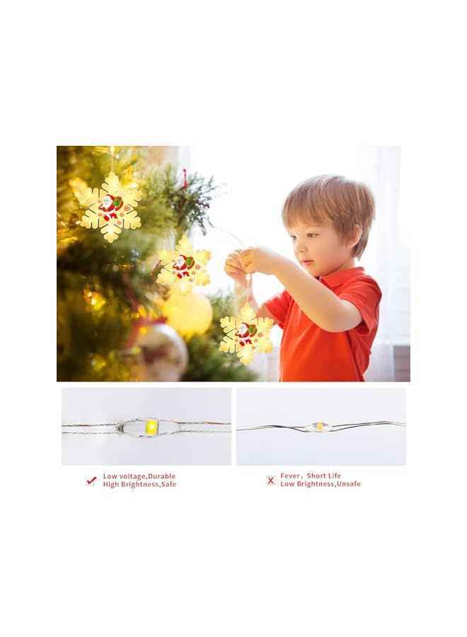 The Bros Christmas lights, Indoor and Outdoor Christmas Decorations for Home Warm White Fairy Lights Operated with USB and Battery  - Image 5