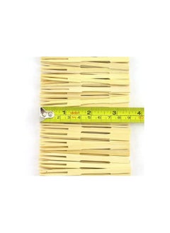 sokany 50PCS Bamboo Forks 9cm, Mini Food Picks for Party, Banquet, Buffet, Catering, And Daily Life. Two Prongs - Blunt End Toothpicks for Appetizer (Beige)  - Image 2