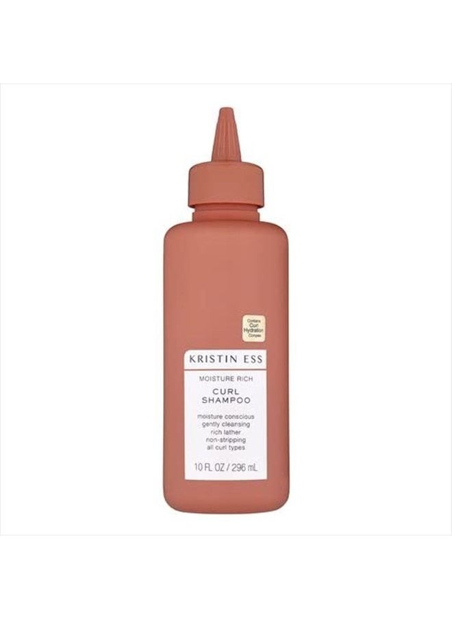 Kristin Ess Hair Moisture Rich Curl Shampoo for Curly + Wavy Hair, Curly Hair Product, Vegan, Sulfate, Paraben + Silicone Free, Color + Keratin Safe, 10 fl. oz.  - Image 1