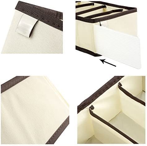 JUGTE JUGTE Foldable Storage Box Drawer Divider Organizer Closet Storage Boxes for Lingerie Bra Tie Socks Organizer Set of 4 pcs - Image 5