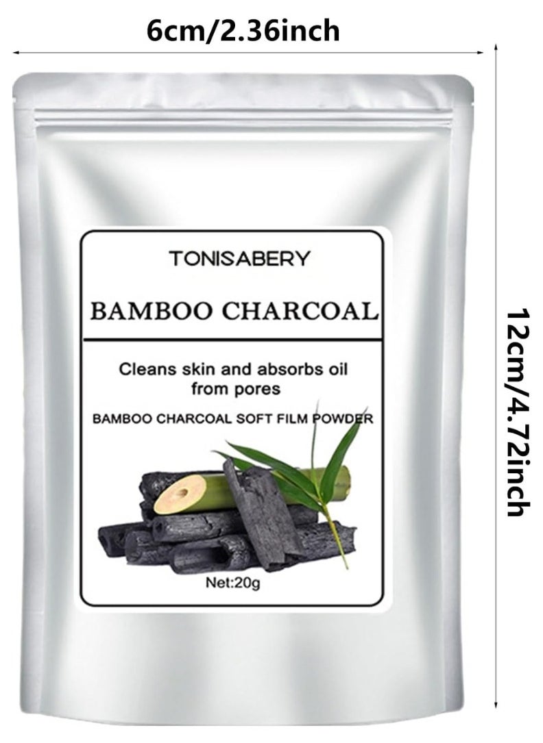 TONISABERY - Bamboo Charcoal Facial Mask Powder Peel Off Face Mask Cleans Skin and Absorbs Oil from Pores Mask Soft Film Powder Cool Oil Control Tighten Pores and Repair Redness and Dry Itching 20g - Image 1