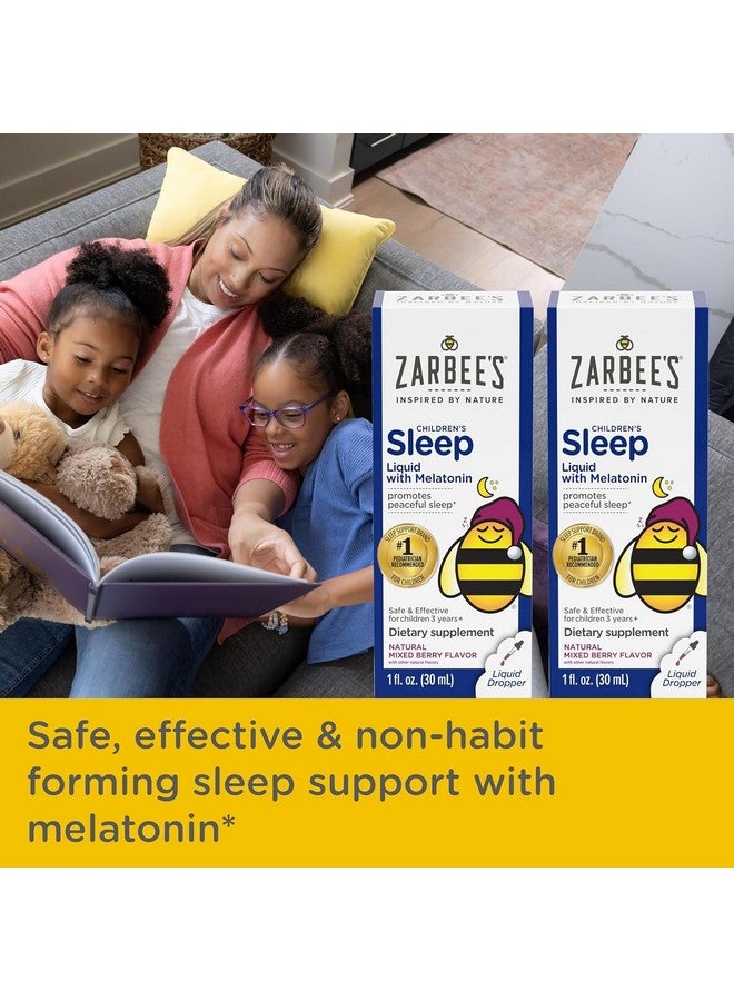 Zarbee's Kids Sleep Supplement Liquid with 1mg Melatonin; Drug-Free & Effective; Easy to Take Natural Berry Flavor for Children Ages 3 and Up; 1 Fl Oz Bottles, Pack of 2 - Image 5