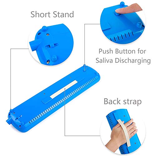 Vangoa 32 Key Melodica, Musical Instrument Air Piano Keyboard, Melodicas with Carrying Bag, Pianica Double Mouthpieces, Wipe Cloth, Key Stickers, Long Tubes (Blue) - Image 5
