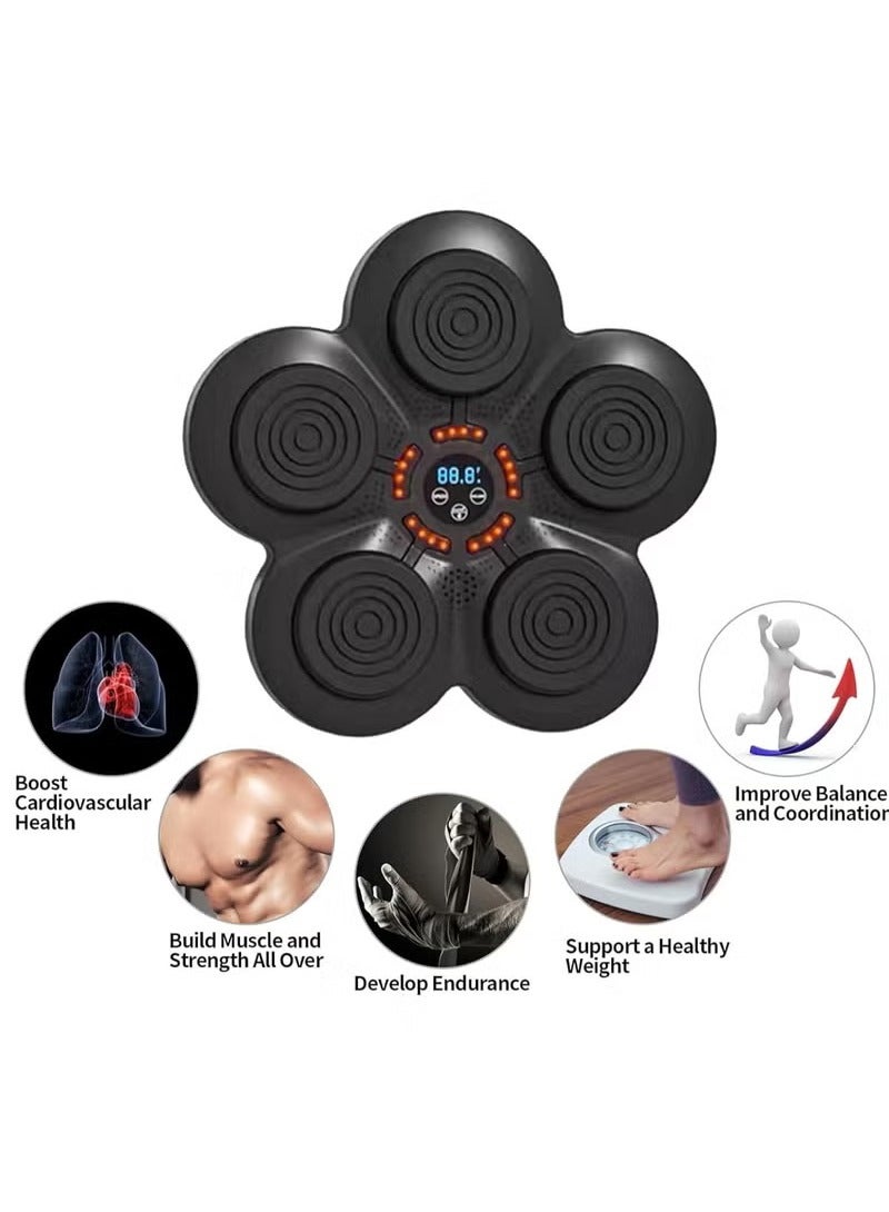 ASIV Smart Music Boxing Machine USB Rechargeable Boxing Equipment with Multi-Function Display and Bluetooth Connection Wall Mounted Lighted Target Boxing Trainer with Boxing Gloves for Kids and Adults - Image 2